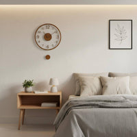Pendulum Wall Clock Non-Ticking Swinging Wall Clock Easy to Read for Living Room
