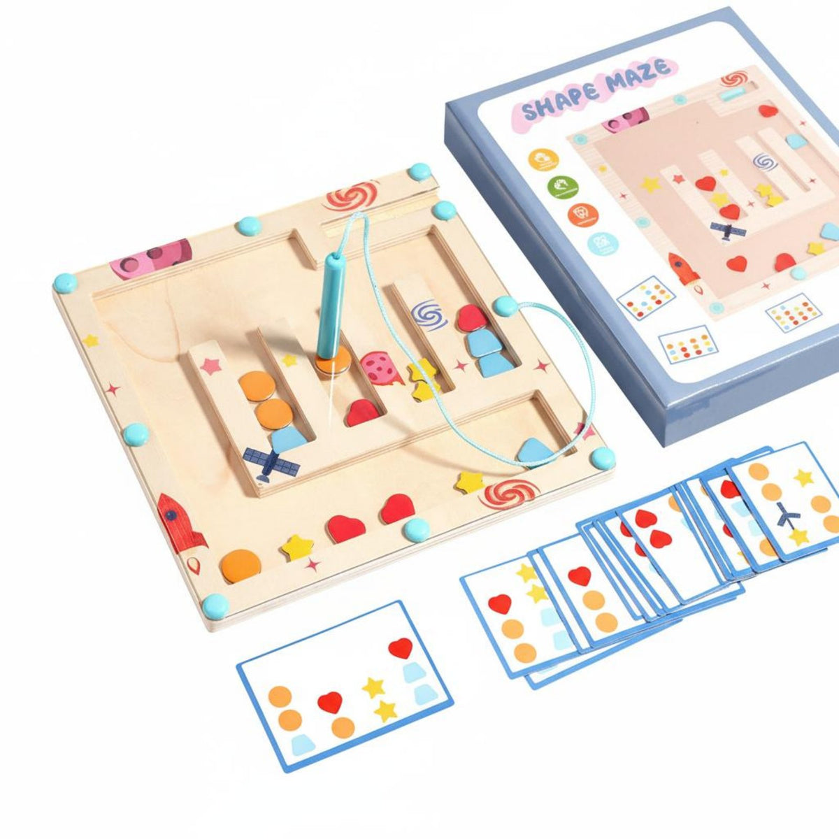 Reasoning Training Color Matching Race Game Made of Wood Educational Toy for Children, Preschoolers