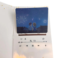 Recording Pop-up Greeting Card Including Personalized Couple Message Feature Animated Effect Pop-up Design Music-themed Illustration Romantic Handwriting Element Suitable for Birthday Gift Giving Holiday Celebration Partner Confession Couple Anniversary