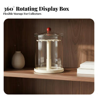 360° Rotating Figure Display Case Dustproof Rotating Display Case Large Capacity Figure Organizer for Collectors, Toy Enthusiasts, Tabletop
