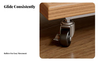 Rolling End Table with Storage 2-Tier Design Convertible Bookstand Trolley