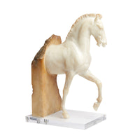 Horse Sculpture with Acrylic Base Modern-Timeless Equine Sculpture Figurine for Lobby