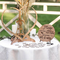 Wedding Heart Drop Box Decorative Heart Drop Box Cut Rustic Wooden Guestbook for Couples, Ceremony Table