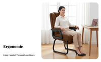 Padded Sled Base Chair Reclining Backrest Guest Seating Linkage Armrests