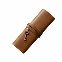 Retro Artistic Pen Roll, Genuine Leather, Premium Cowhide, Multi-Functional Organizer