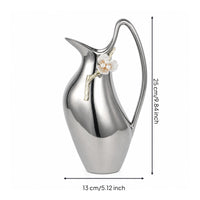 Pitcher Vase with Handle Modern Vessel Minimalist for Mantel