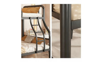 Space-Saving Metal Bunk Bed No Box Spring Needed Bunk Bed with Ladder Compact Furniture Sturdy for Children, Shared Room, Bedroom