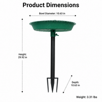 Metal Garden Bath, Rust-Resistant Birdbath with 5-Pronged Base, Vintage Freestanding Outdoor Decor for Lawn & Yard