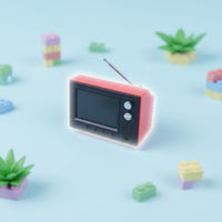 Playable Mini TV Plays Videos 1:12 Scale Television USB Rechargeable