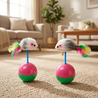 Interactive Cat Toys, 2 Pieces of Smart Polymer Birds with Weighted Base, for Kittens and Adult Cats