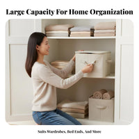 foldable textile Storage container cleaning-friendly Bedding Organizer Clear transparent panel for Attic