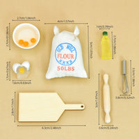 Dollhouse娃娃屋微缩厨房食玩场景 面粉袋擀面杖组合模型拍摄道具