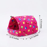 Pink Cartoon Canary Nest and Thermal Nest, Thick Textile Parrot Warming Bed for Parakeets, Hanging or Standing Winter Breeding House Hut