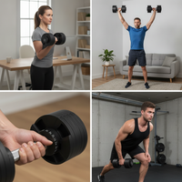 NUO Adjustable Dumbbell Set for Men and Women, Quick-Adjust Pure Steel Weights