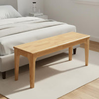 Multi-Person Seating Solid Wood Dining Bench Rounded Corners Nordic Design End of Bed Bench Household Furniture for Bedroom