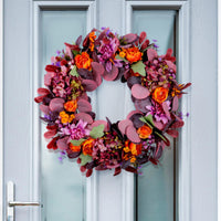 Artificial Flower Wreath Spring Decoration Vibrant for Entryway, Wall Decor