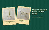 Brushed gold toilet brush, dense bristles