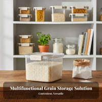 Moisture-Proof Rice Storage Container Flip-Top Lid Large Rice Container Stackable Design for Kitchen