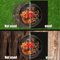 Yegbong Fireplace Fireproof Mat for Outdoor Patio and BBQ, Black Square Protective Pad