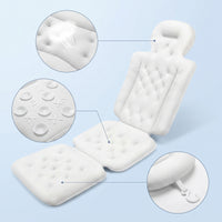 Full Body Bath Pillow Contoured Bathtub Cushion with Hook Bath Mattress Breathable Bathtub Pillow Quilted for Adults, Home Spa