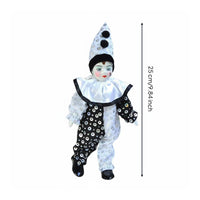Ceramic Clown Doll Souvenir Gift Porcelain Clown Doll Art Piece for Collectors