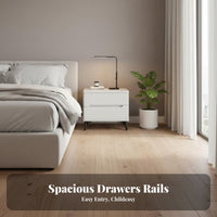 Nightstand with Drawers Modern Design Bedside Cabinet Space-Saving for Students