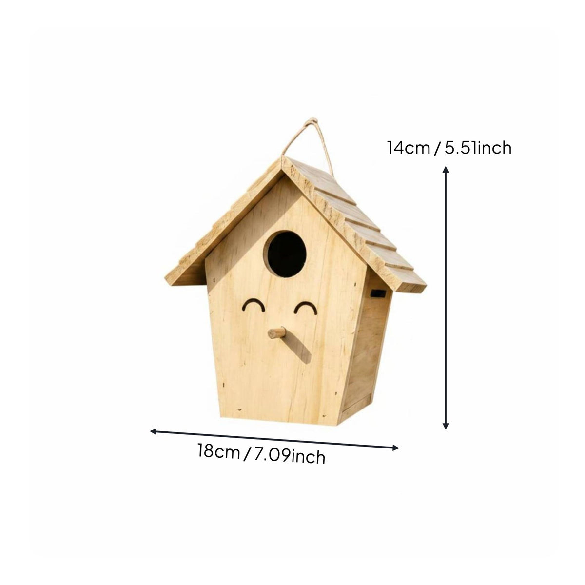 Wood Birdhouse Untreated Wooden Bird Nesting Box Decorative for Home Decor