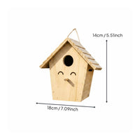 Wood Birdhouse Untreated Wooden Bird Nesting Box Decorative for Home Decor