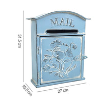 Floral Relief Rustic Decorative Post Box Vintage Wall Mailbox Weathered Finish