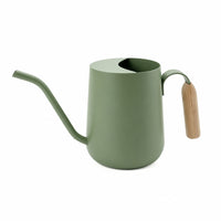 Watering Can with Wooden Handle Minimalist Vessel Compact for Windowsill