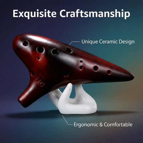 12 Hole Alto Musical Instrument for Beginners, Easy to Learn Ocarina with Beautiful Sound, Ceramic I - Image 2
