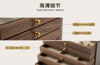 Large Capacity Walnut Wood Jewelry Storage Box with Display Rack
