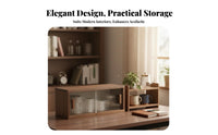Fluted Glass Cabinet Dust-Proof Desktop Shelf Stackable Design for Countertop