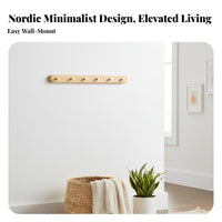 Multi-Peg Hook Rail Easy to Install Coat Hanger Space-Saving for Behind the Door