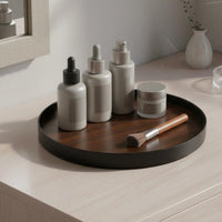 Wood Grain Decorative Tray Multi-Functional Tabletop Catchall Tray Minimalist Design Desktop Sundries Organizer for Entryway