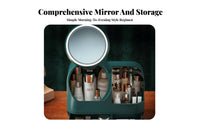 Portable Makeup Box with Mirror debrisresistant Cosmetics Case 3-Color light-emitting diode Lighting