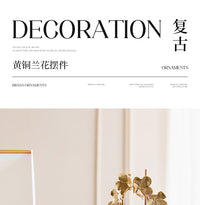 杰迪家居高档大理石黄铜兰花摆件现代装饰家居酒柜电视柜客厅轻奢