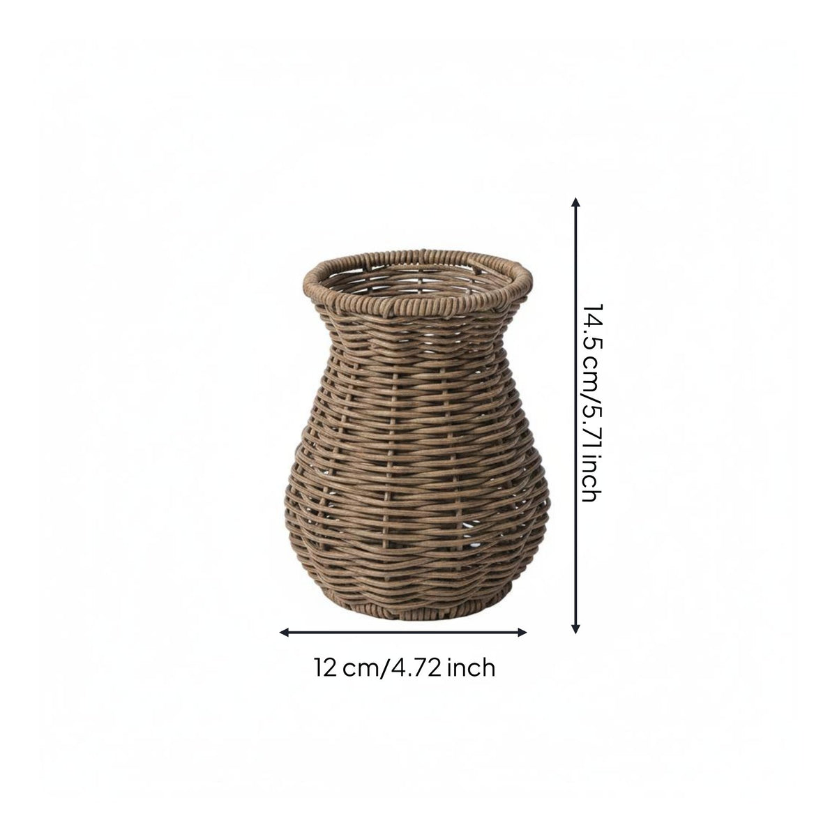 Woven Rattan Vase Flared Rim Table Decoration for Flower Arranging