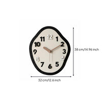 Irregular Wall Clock Easy to Read Wooden Wall Clock Large Numbers Home Decor for Living Room