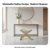Vanity Bench Light Luxury design airframeframe Base Pouf Soft paded Top for Entryway