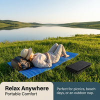Camping Sleeping Mat XPE Foam, Foldable Ground Mat for Camping, Waterproof Tent  #variant:Blue with Black