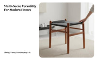 Woven Top Wooden Stool Handwoven Backless Woven Stool Multi-Purpose for Tea Room