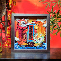 Lion Dance Decor Festive Fortunate Decor Vivid Colors Decorative Artwork for Entryway