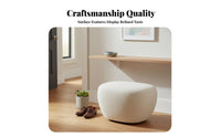 Pebble-Shaped Pouf Minimalist Design Upholstered Stool Space-Saving for Adults