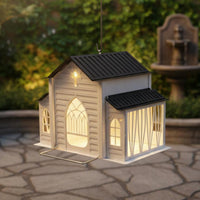 Shaped Solar Bird Feeder Self-Charging Shaped Bird Feeder Decorative Cross Detail Garden Ornament for Backyard