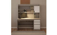 Multi-Functional Student Bookshelf Desk Space-Saving Bookshelf Writing Desk Spacious Desktop All-in-Single Study Station Modern Design for Students, Teens, Bedroom, Dorm Room
