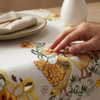 Embroidered Table Runner Satin Material Embroidered Placemat Festive Decoration Cutwork Table Runner for Homemakers, Homeowners, Kitchen