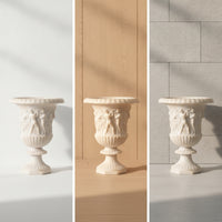 Urn with Pedestal Relief-Carved Classical Urn Timeless for Mantel