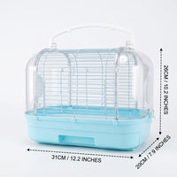 Handheld Cage for Avian Transport, Portable Acrylic Observation Cage with Standing Perch, Small Portable Carrier for Parrot Outdoor Adventures
