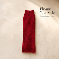Women's Winter Wool Blend Leg Warmers with Fleece Lining - Japanese Style Solid Color Scrunch Socks